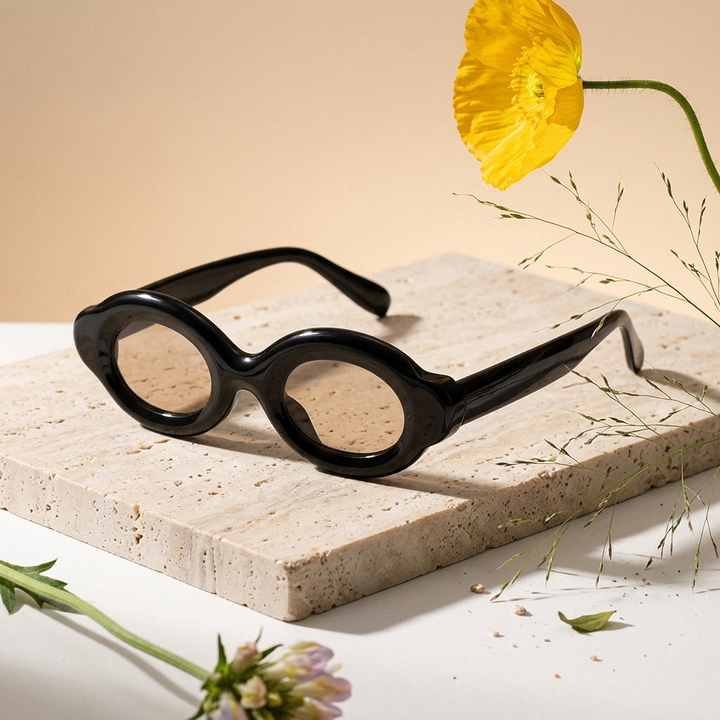 Mialia Jet Oval Frame Sunglasses