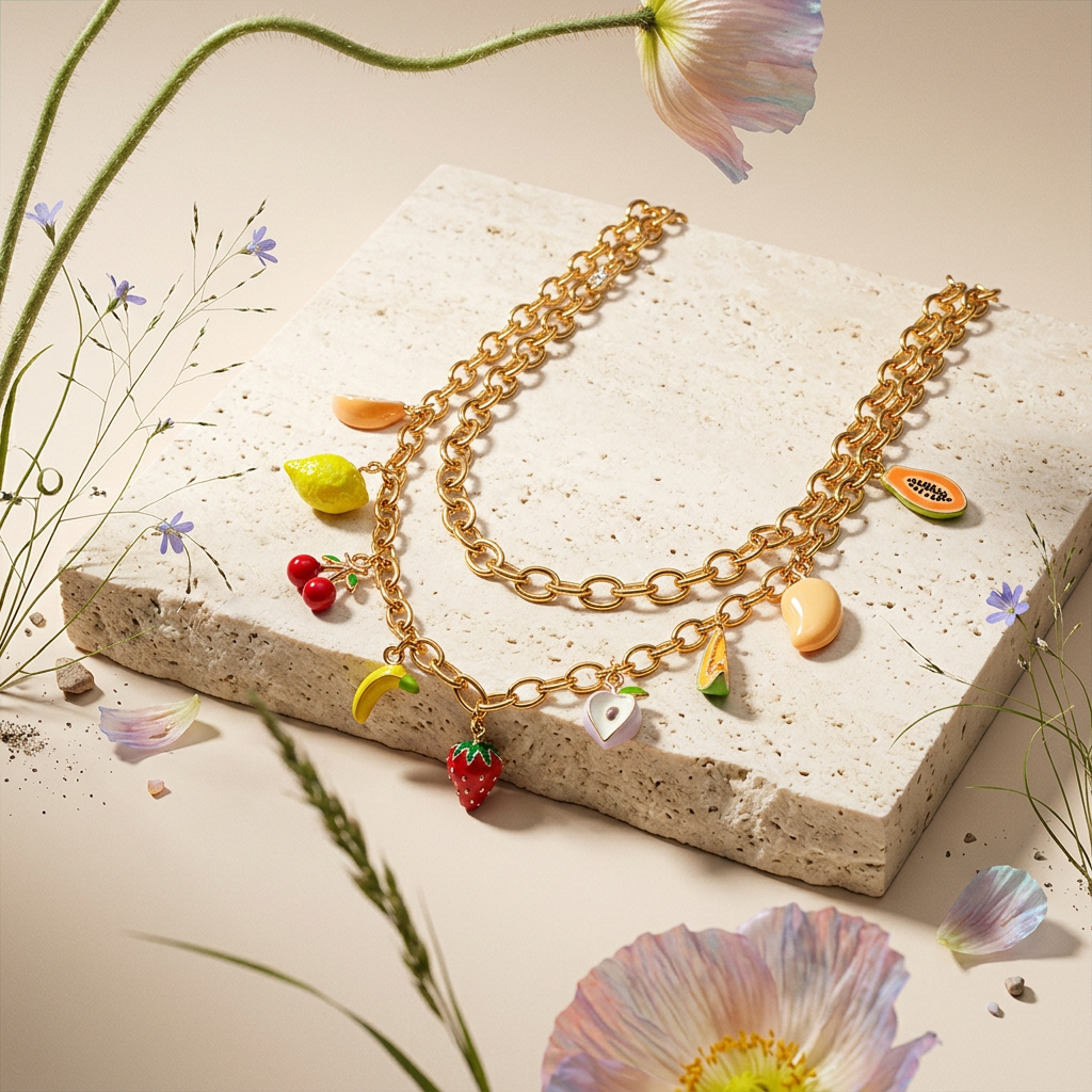 Lyonia Golden Cluster Chain Necklace