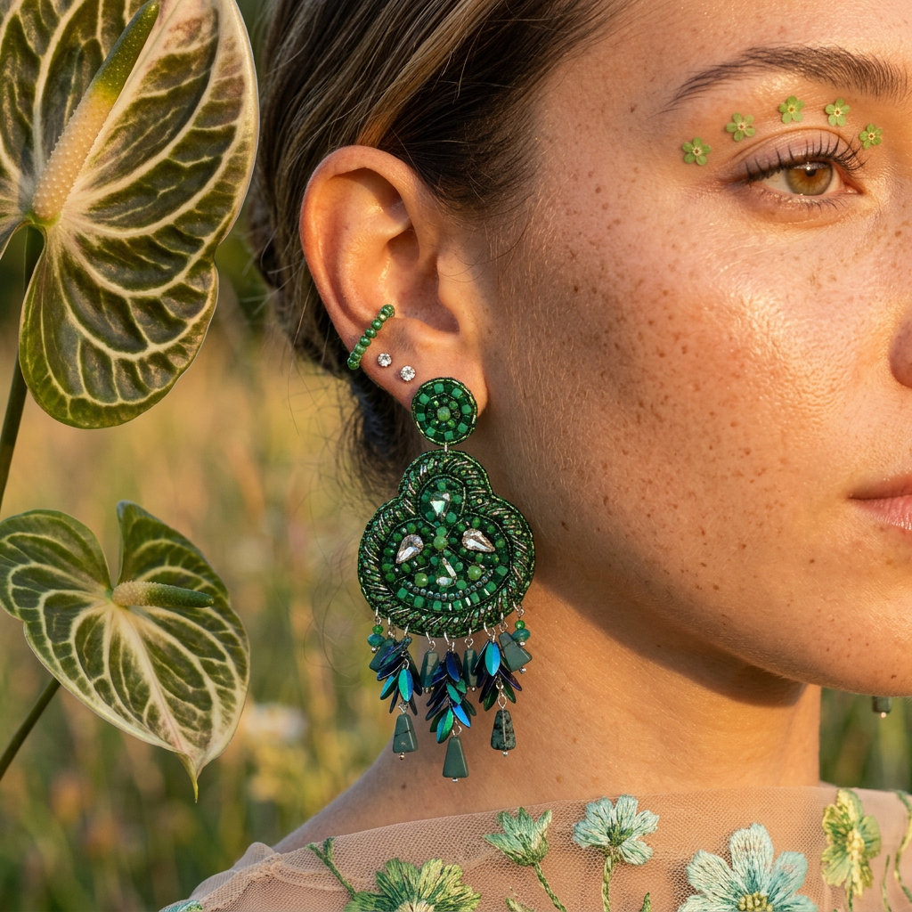 Vealia Silver Cluster Drop Earrings