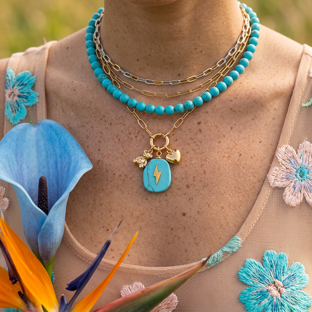 Zaelia Golden Oval Pendant Charm