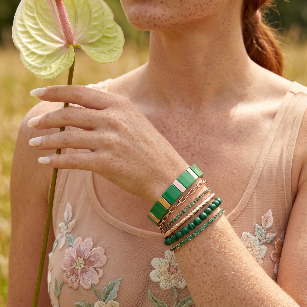 Zousia Rose Gold Bar Link Bracelet