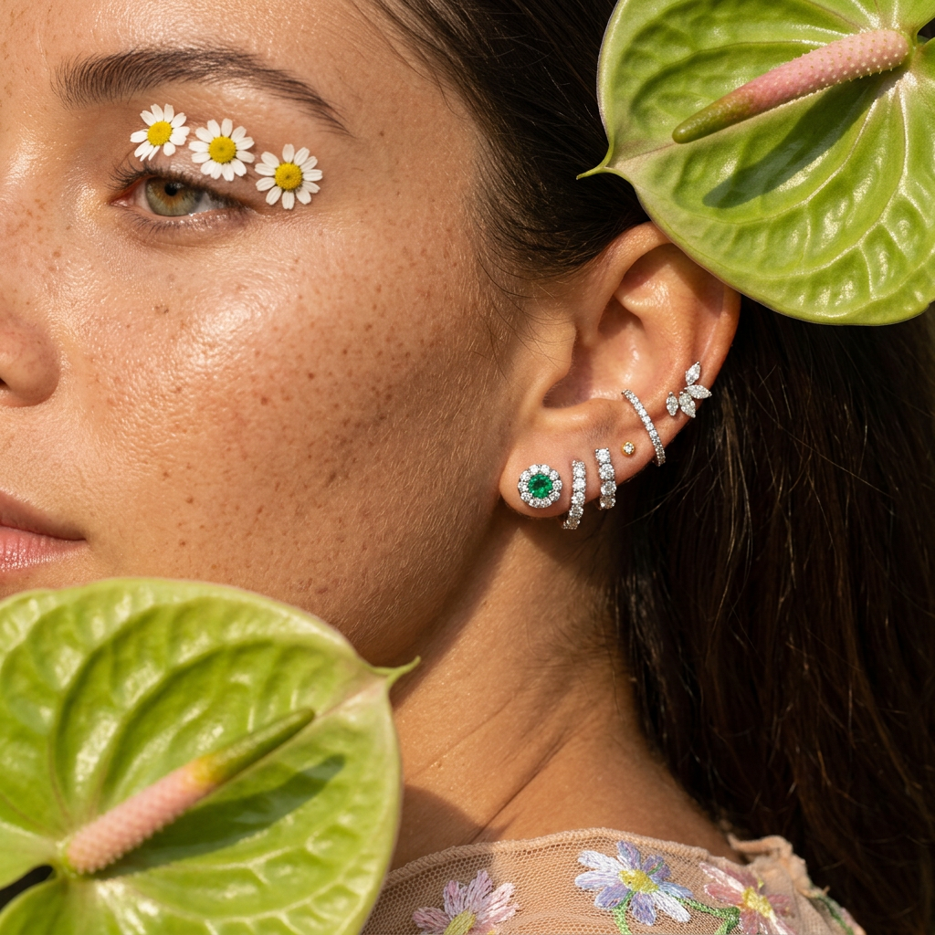 Zealia Silver Halo Stud Earrings