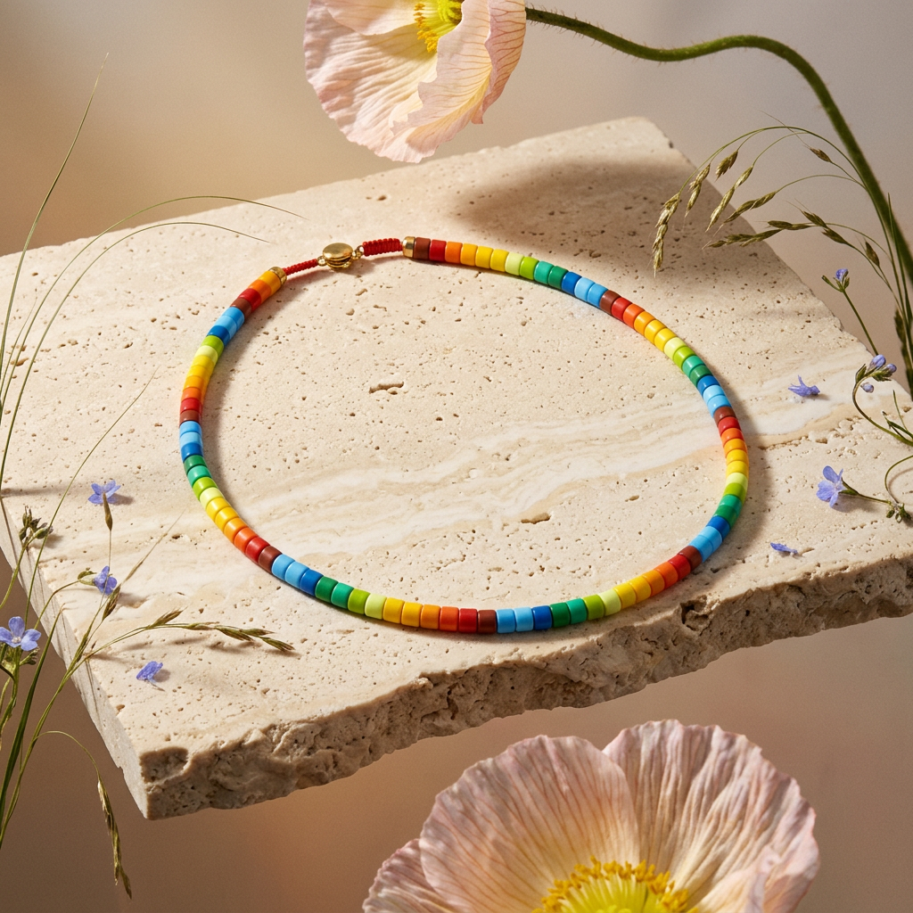 Liovia Golden Disc Strand Necklace