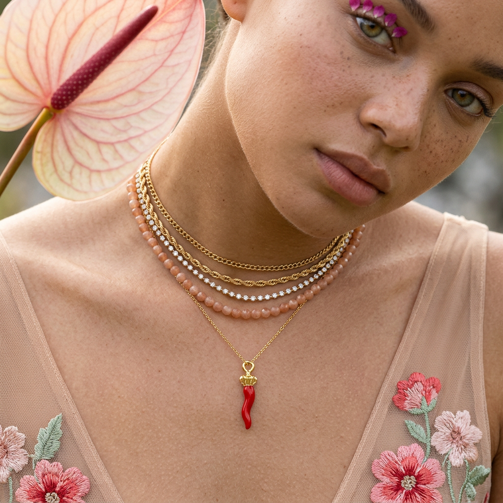 Cealia Golden Horn Pendant Charm