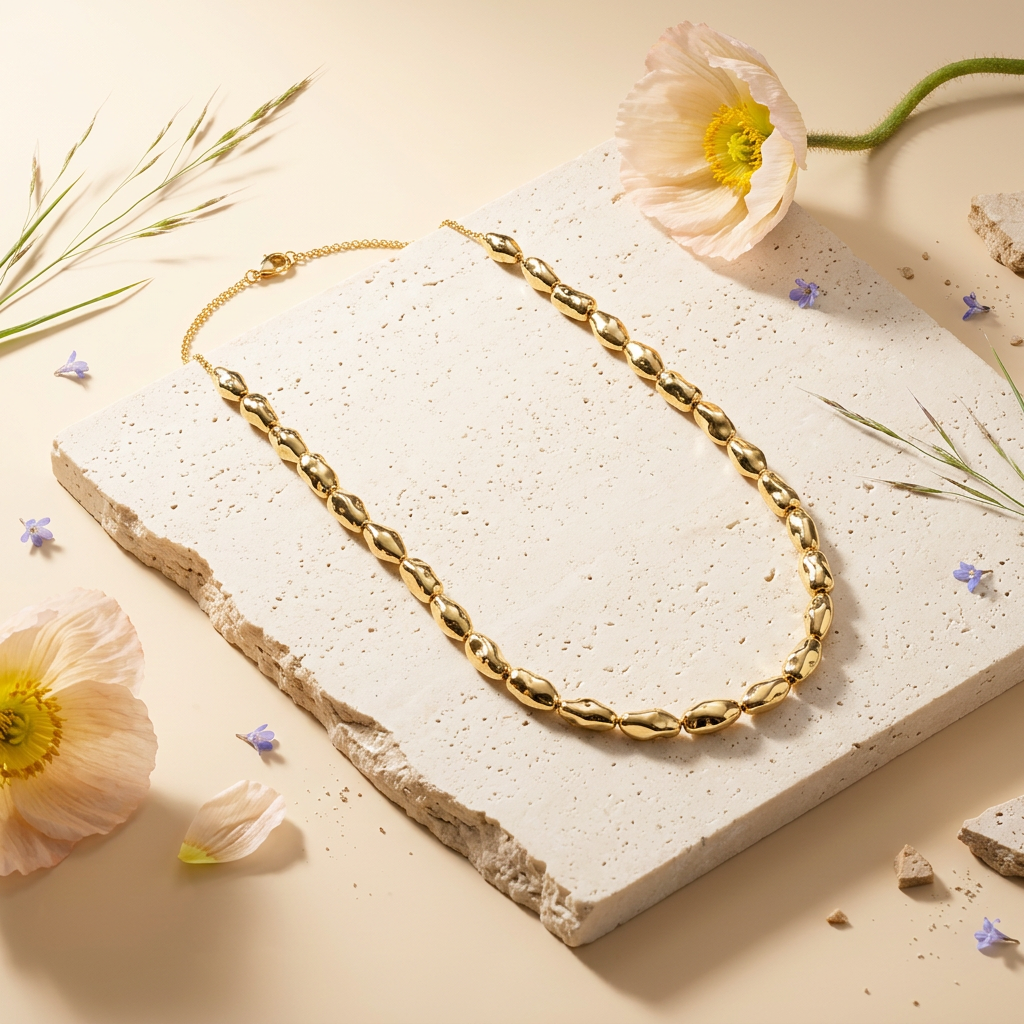 Vealia Golden Orb Chain Necklace