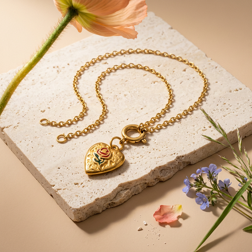 Lioria Golden Heart Pendant Necklace