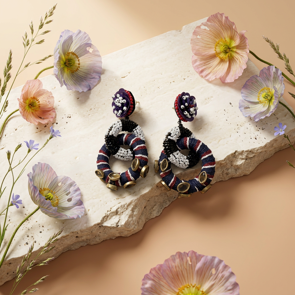Leonia Golden Hoop Drop Earrings