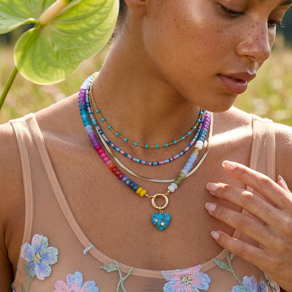 Raelia Golden Heart Pendant Necklace