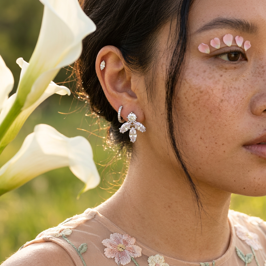 Riolia Silver Floral Stud Earrings