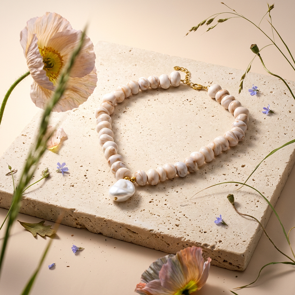 Neamia Golden Baroque Pearl Pendant Necklace
