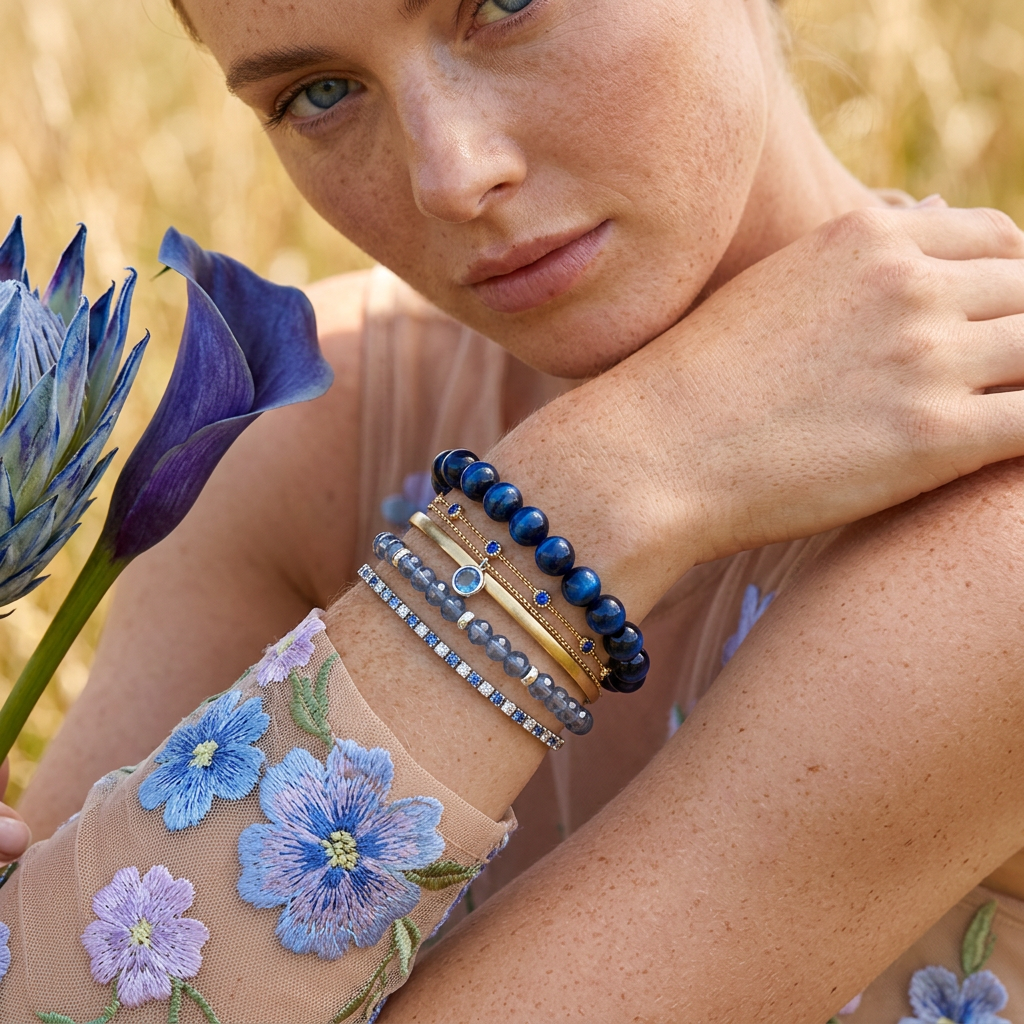 Liovia Blue Orb Bead Bracelet