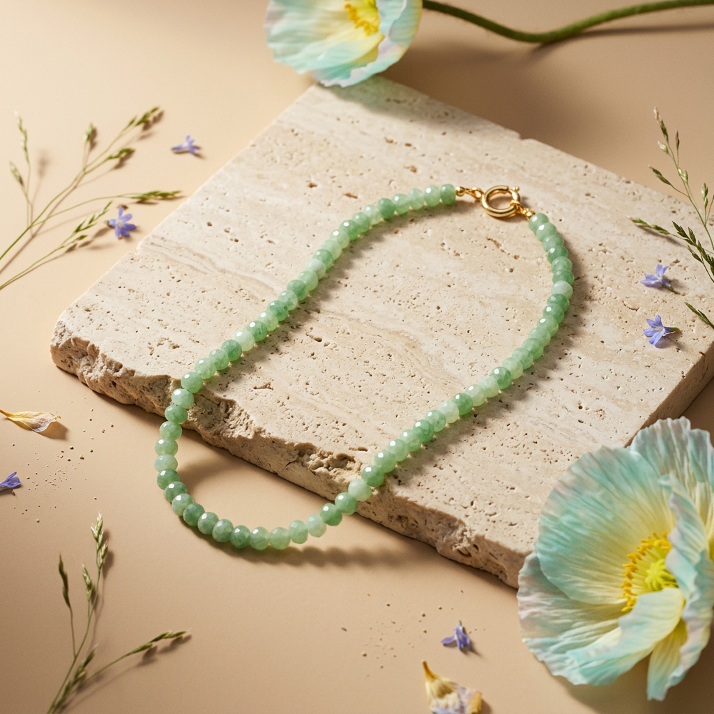 Vealia Golden Bead Strand Necklace
