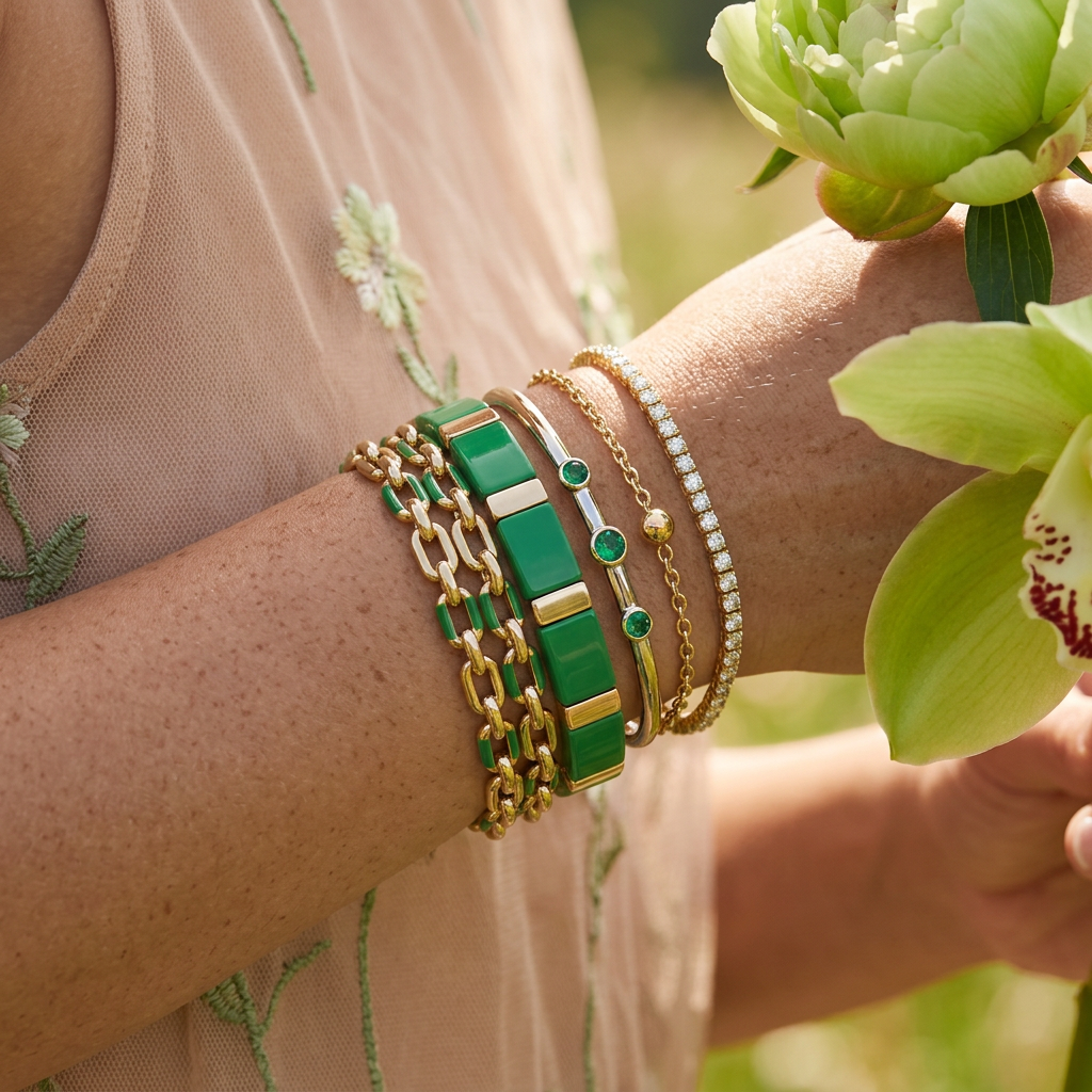 Rionia Golden Bar Link Bracelet