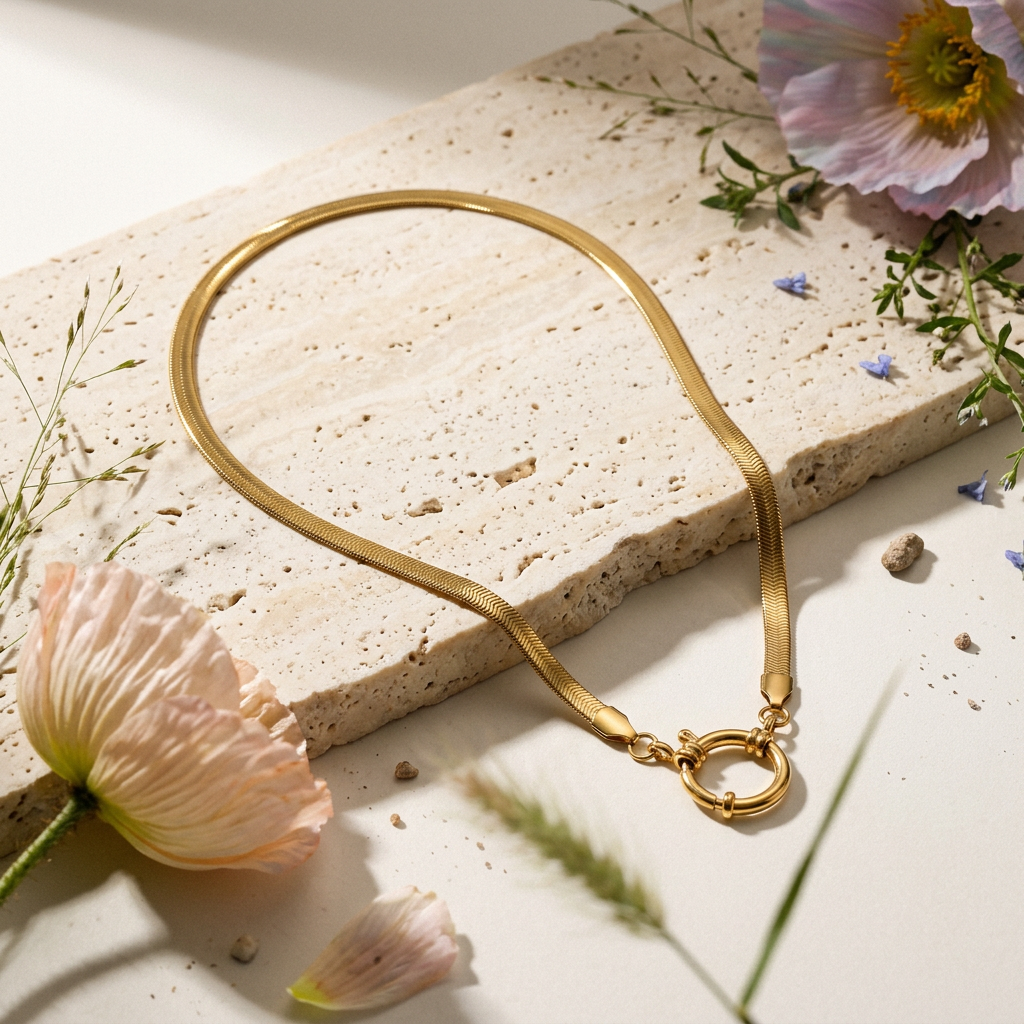 Sionia Golden Chain Collar Necklace