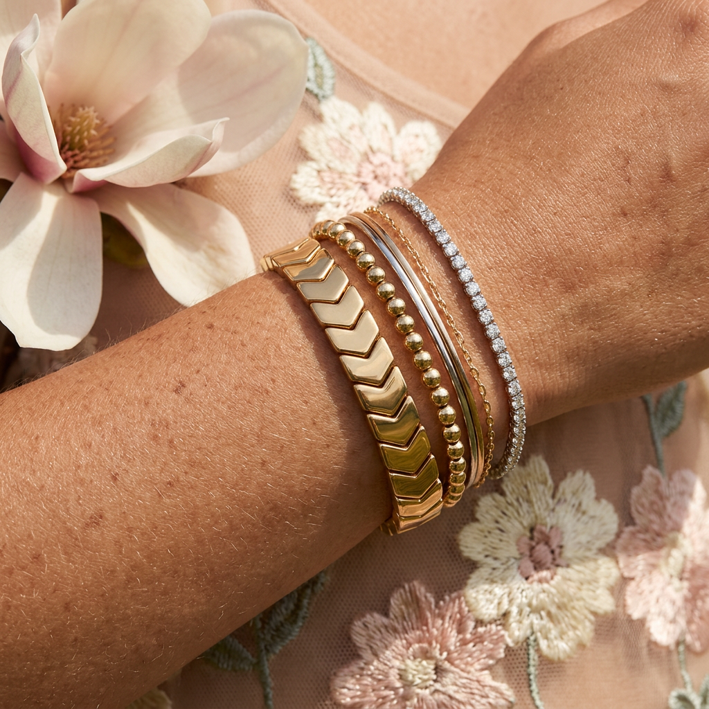 Riolia Rose Gold Chevron Link bracelet