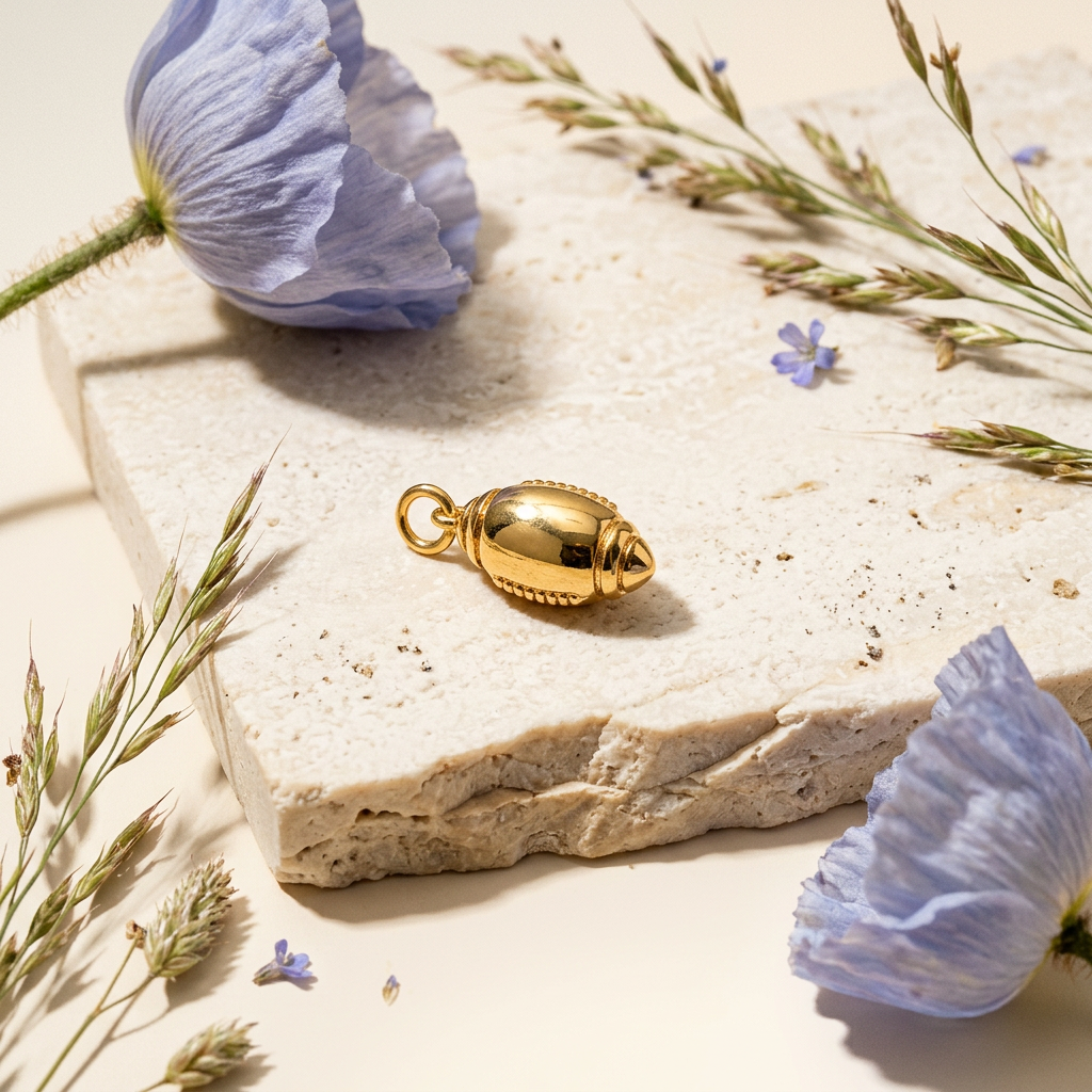 Zeolia Golden Oval Pendant Charm