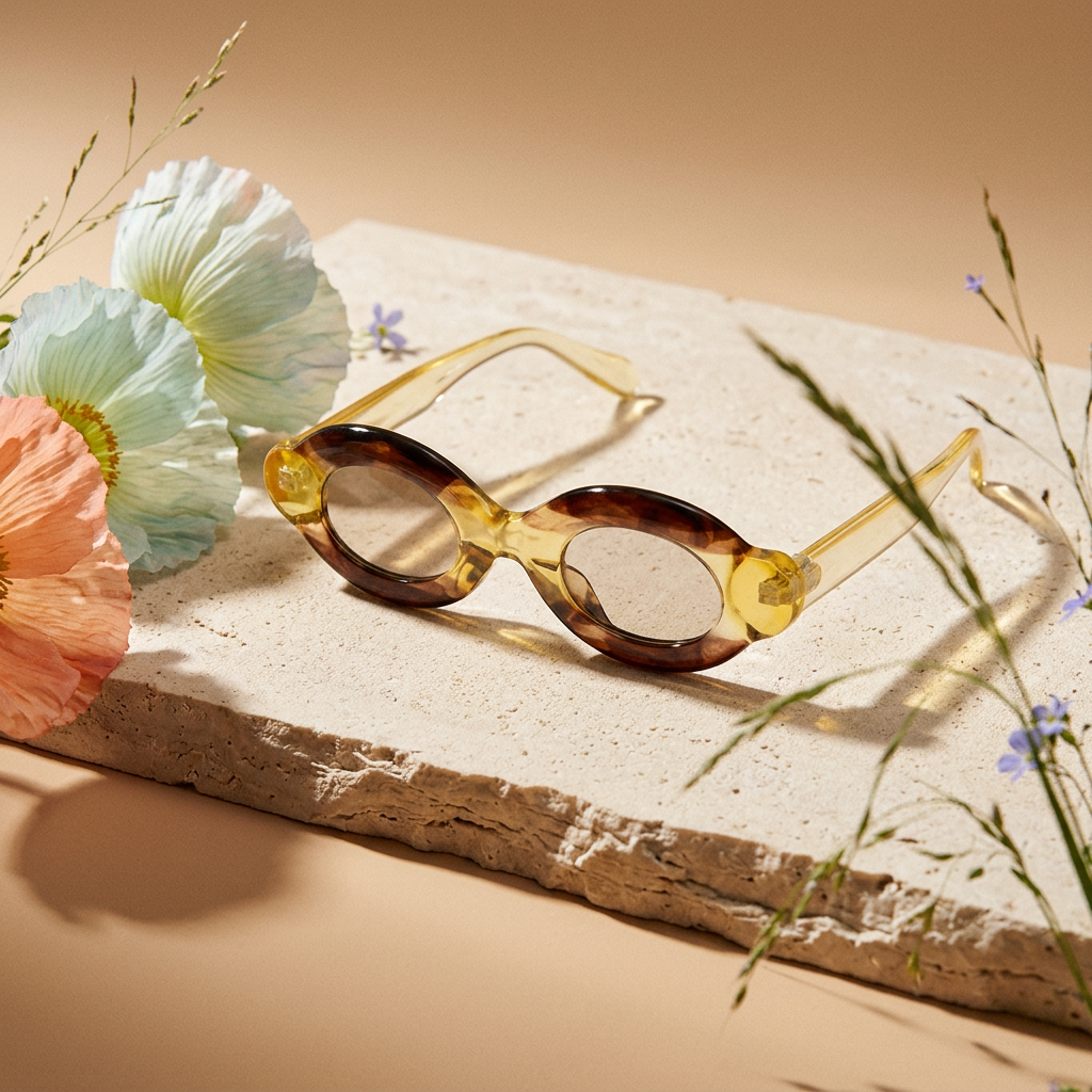 Zealia Acrylic Oval Frame Sunglasses