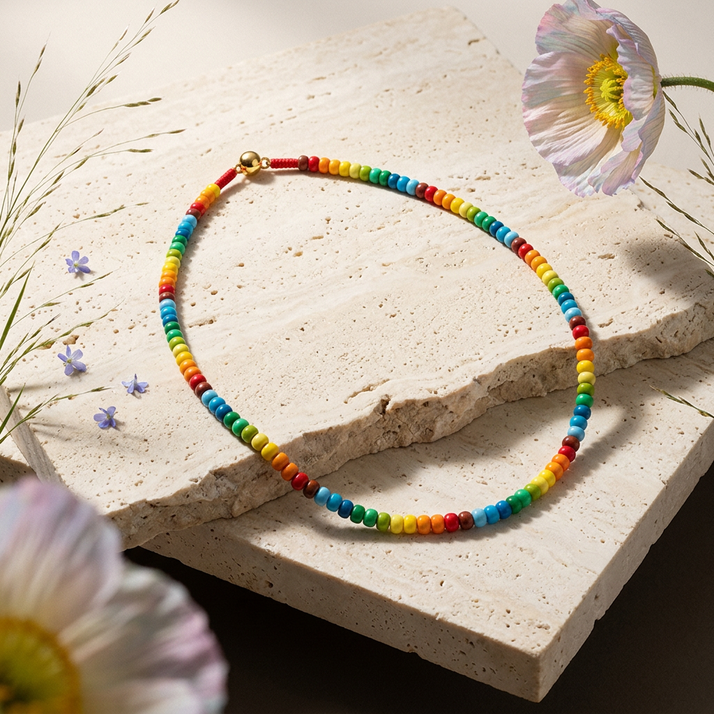 Zeonia Golden Disc Strand Necklace