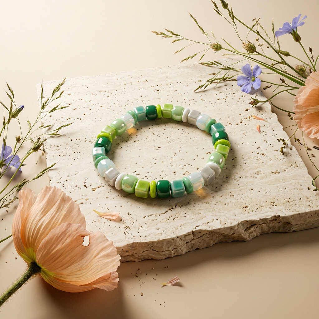 Zounia Acrylic Disc Bead Strand Bracelet
