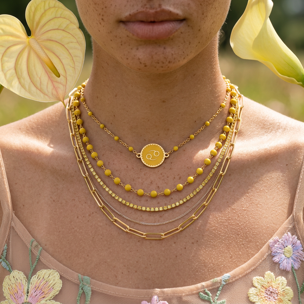 Ziolia Golden Disc Pendant Necklace