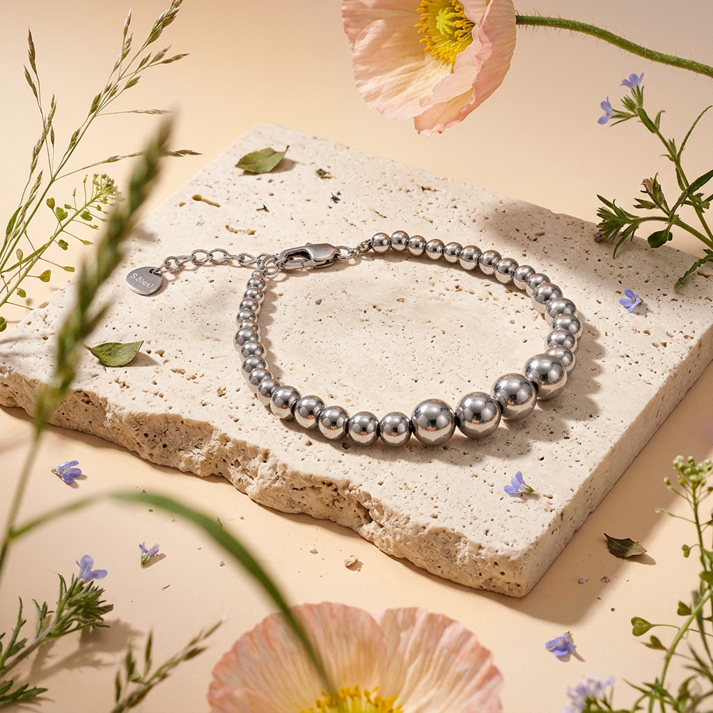 Fiolia Silver Orb Bead Bracelet