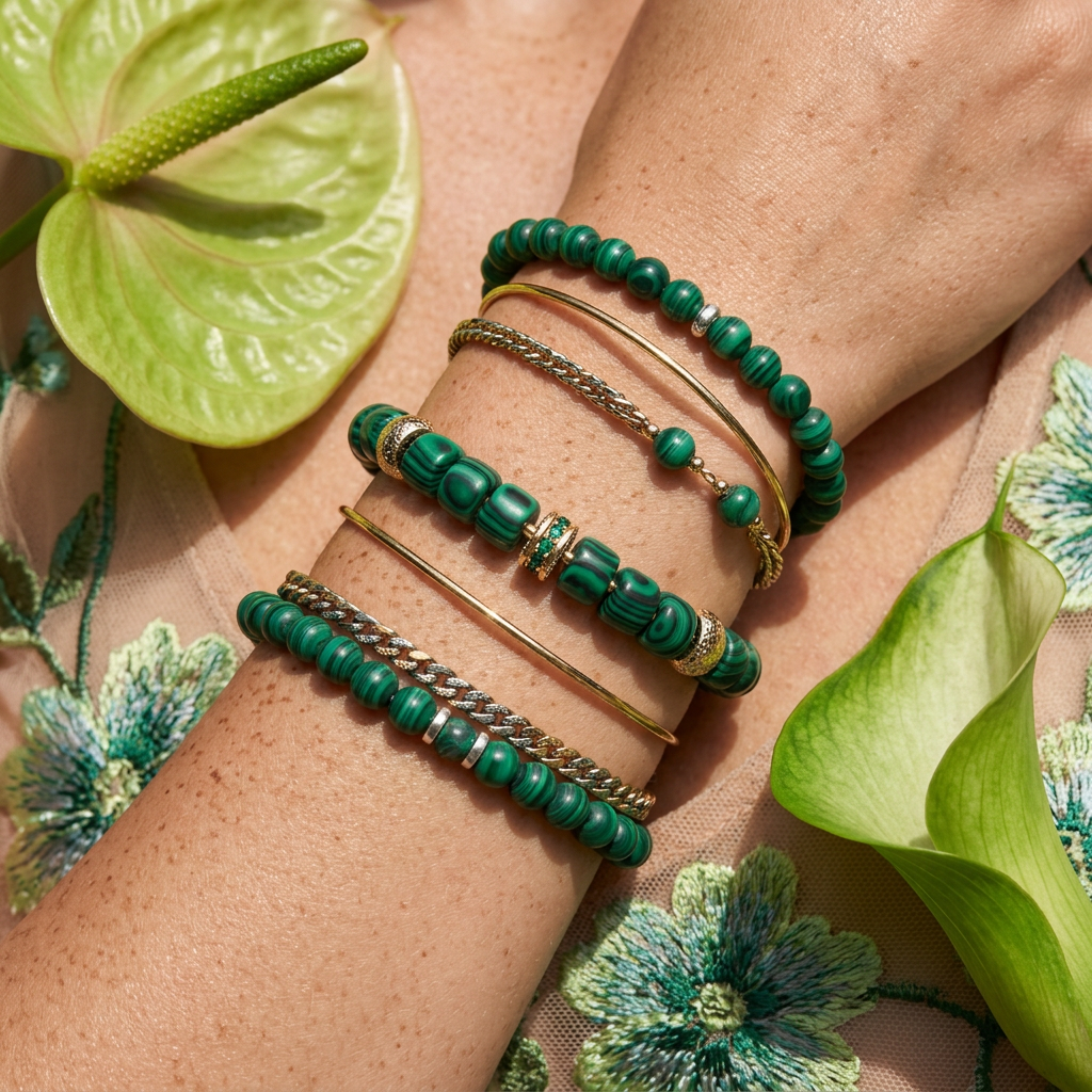Zeolia Golden Cluster Cuff Bracelet