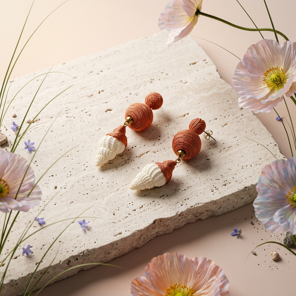 Vionia Golden Orb Drop Earrings