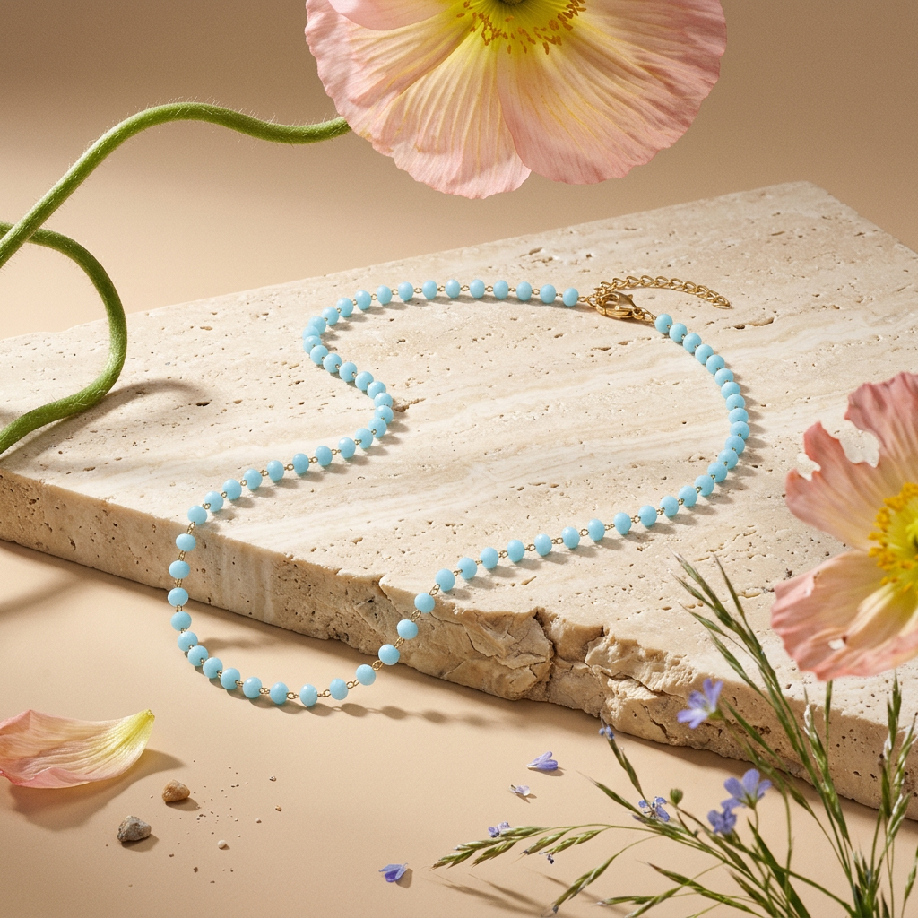 Naelia Golden Orb Chain Necklace