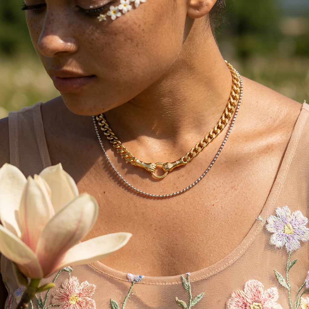 Viomia Golden Link Chain Necklace