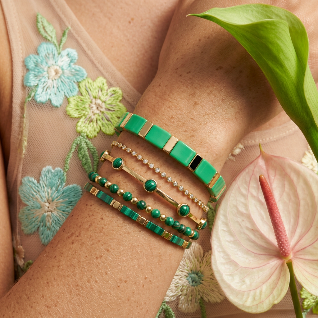 Raelia Golden Tile Link bracelet