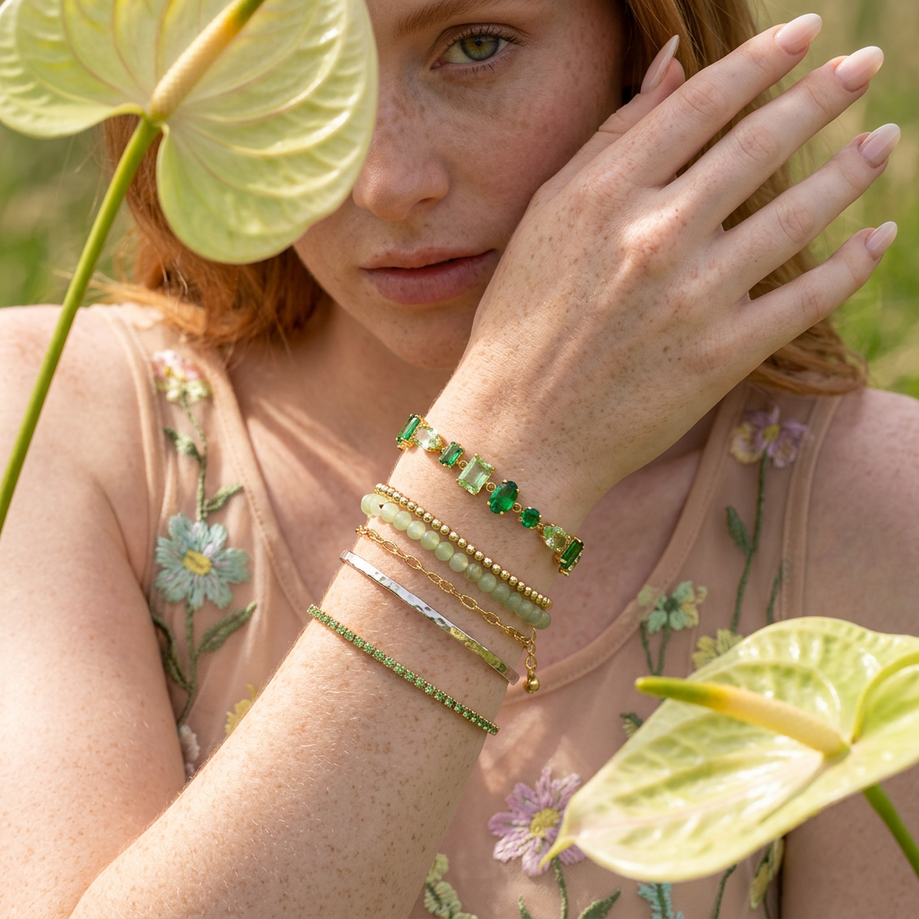 Raelia Golden Cluster Link Bracelet