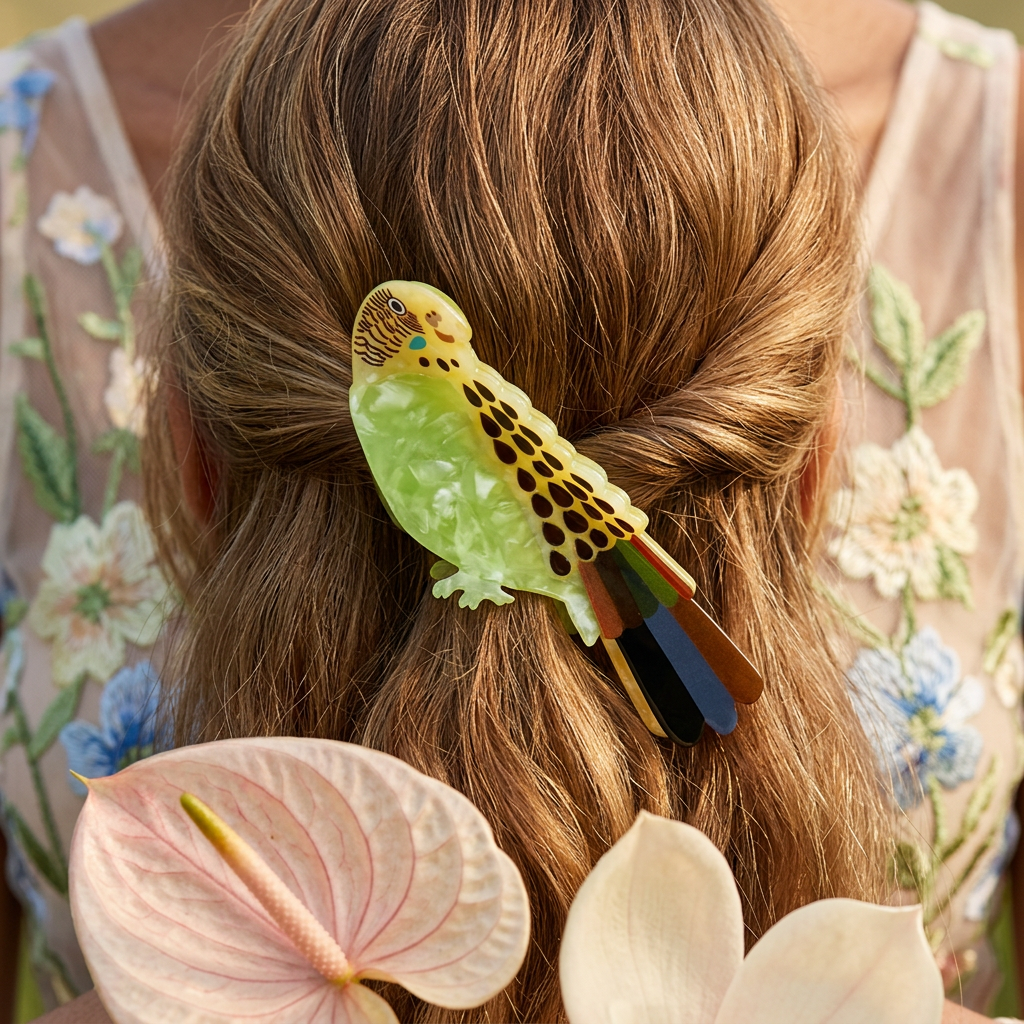 Zaephia Acrylic Parrot Barrette hair