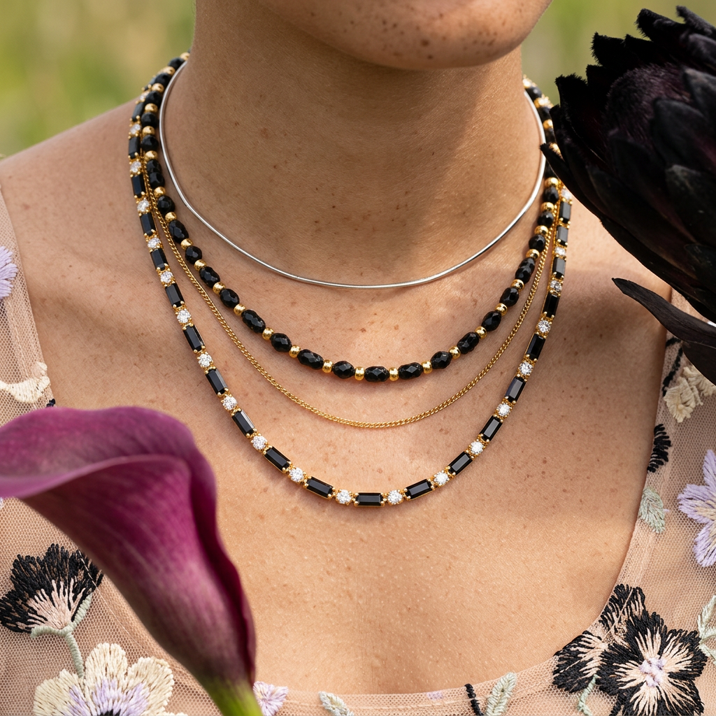 Thealia Golden Bar Chain Necklace