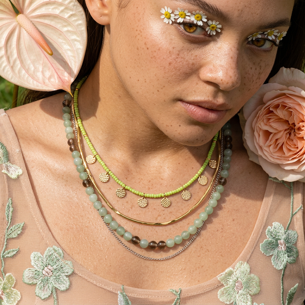 Zionia Golden Disc Choker Necklace