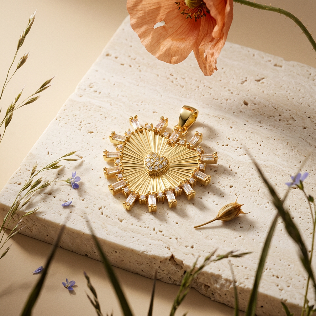 Raelia Golden Heart Pendant charm.