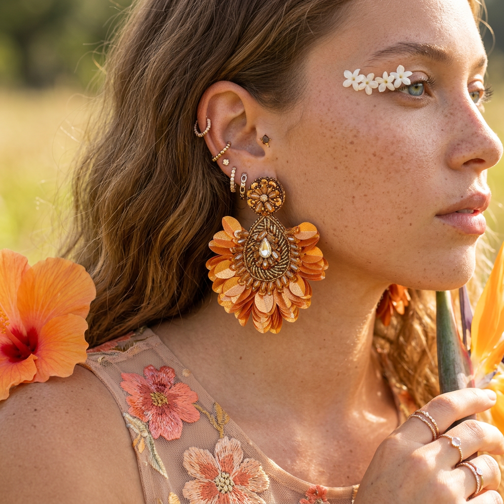 Ziolia Golden Teardrop Drop Earrings