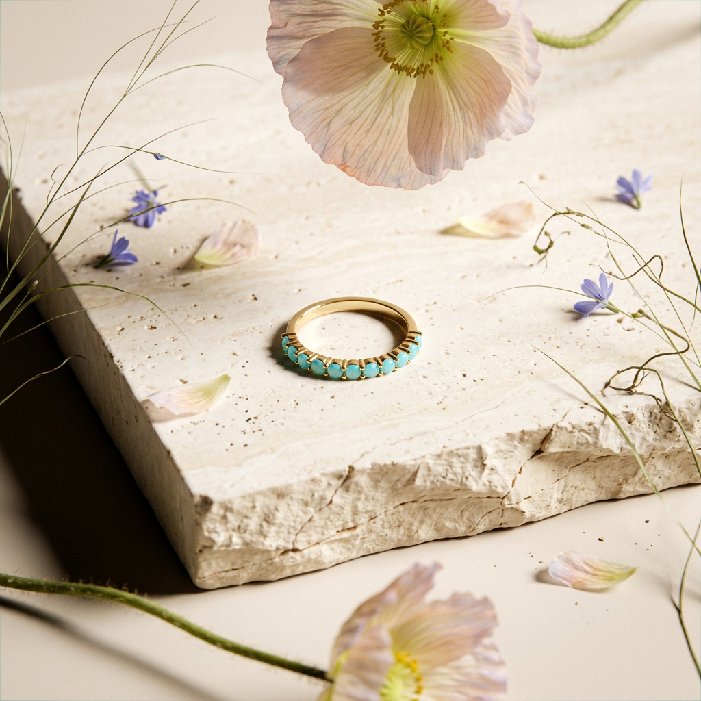Veonia Golden Orb Band Ring