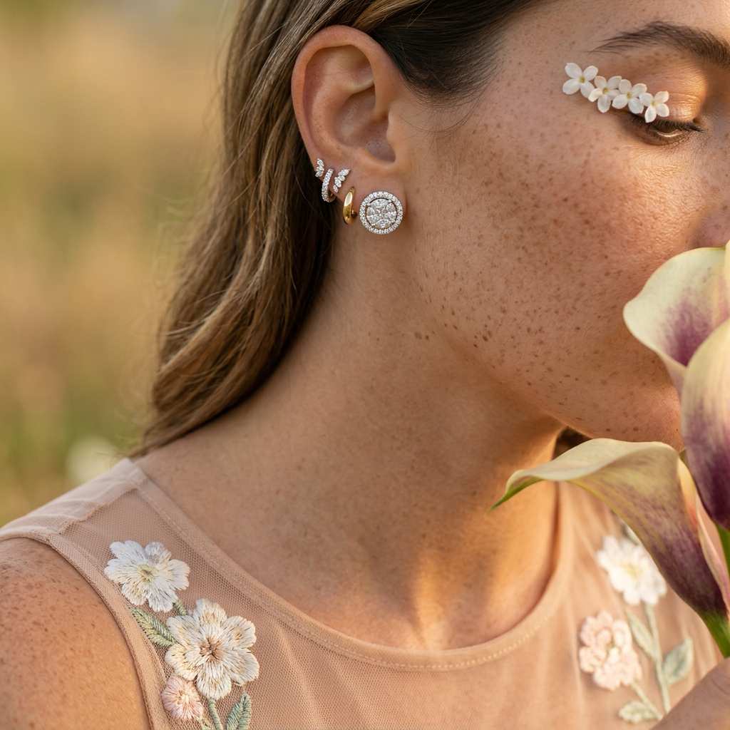 Biolia Silver Halo Stud Earrings