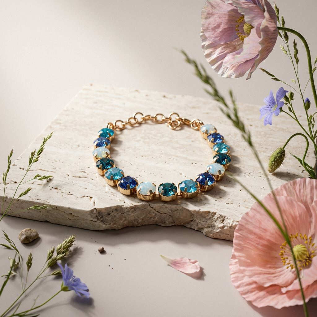 Siapha Golden Orb Tennis Bracelet