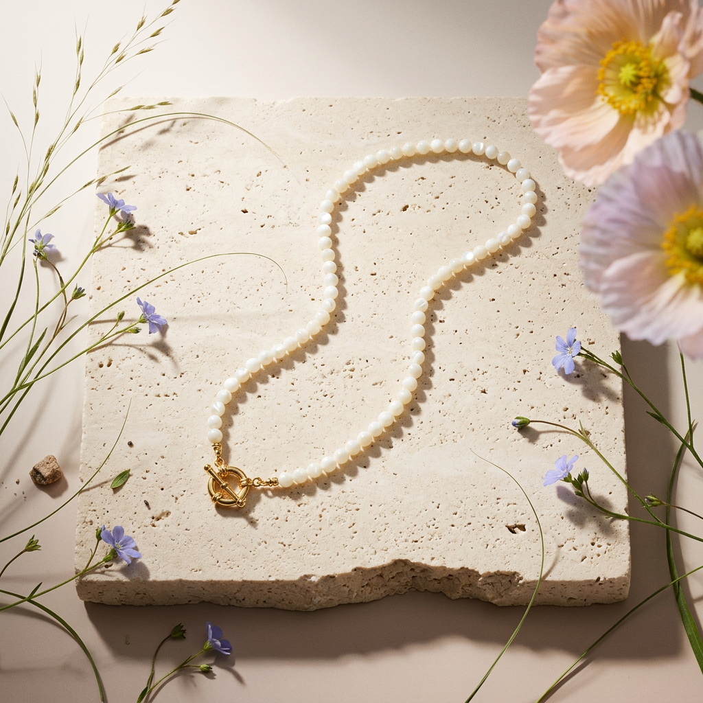 Maevia Golden Pearl Pendant Necklace