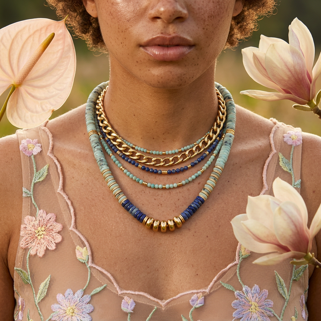 Liomira Yellow Gold Disc Strand Necklace