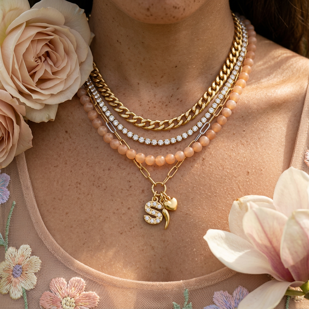 Laevia Golden Script Initial Pendant Charm
