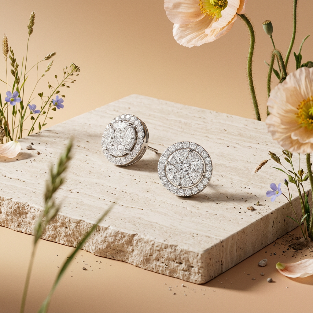Biolia Silver Halo Stud Earrings