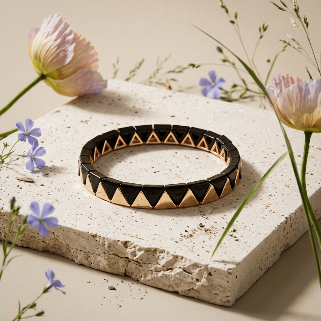 Zaeonia Rose Gold Triangle Bangle Bracelet
