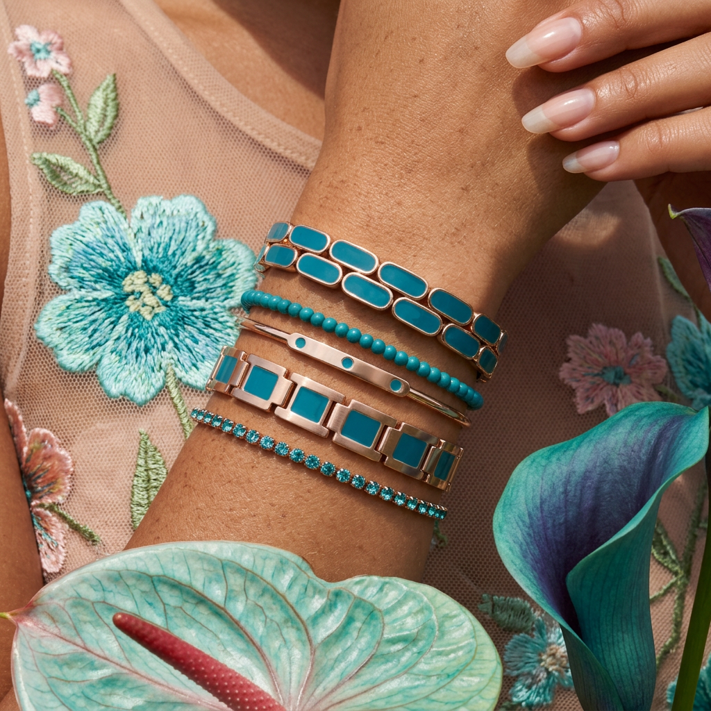 Raelia Rose Gold Tile Link Bracelet Bracelet