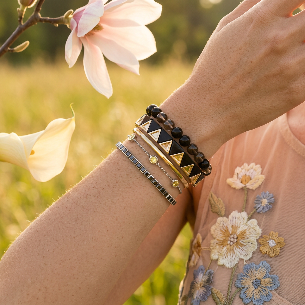 Reilia Golden Halo Bangle Bracelet