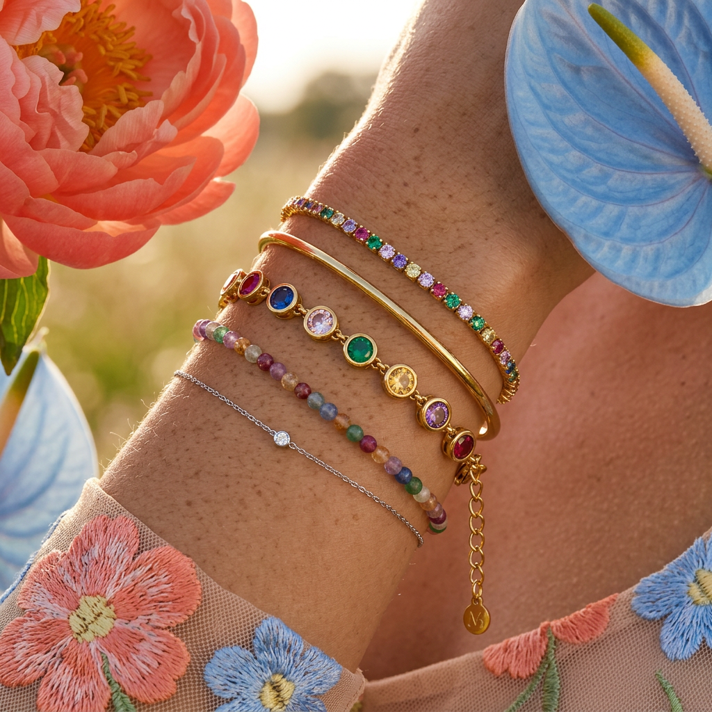 Paenia Golden Orb Strand Bracelet