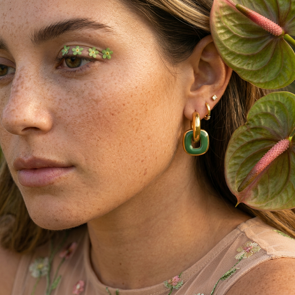 Naevia Golden Drop Huggie Earrings