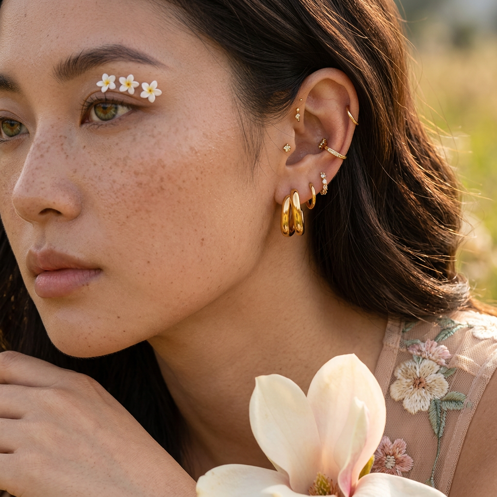 Laevia Golden Knot Stud Earrings