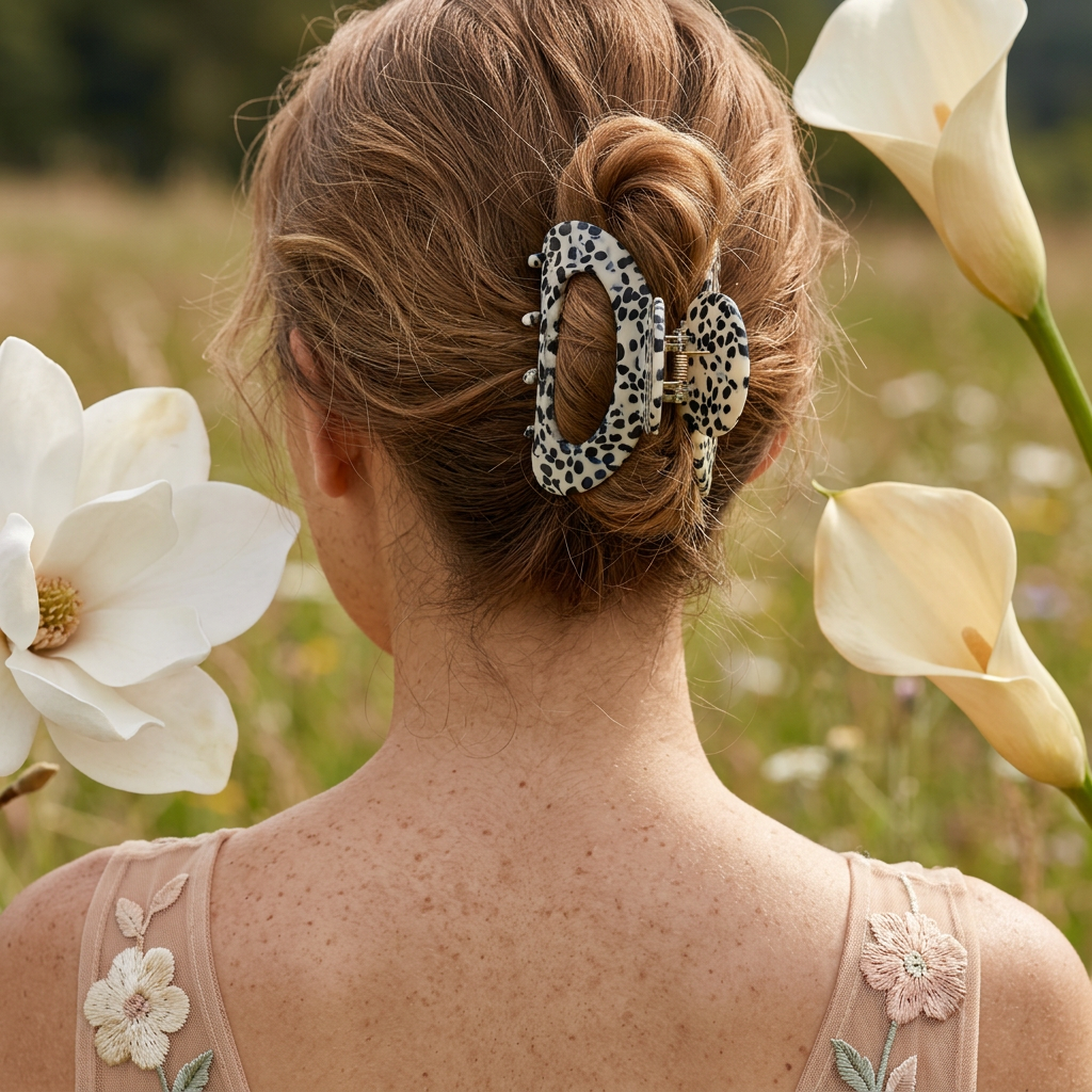 Vionia Speckled Oval Claw Hair